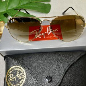 NWT RB3025 Progressive Khaki Aviators Sunglasses